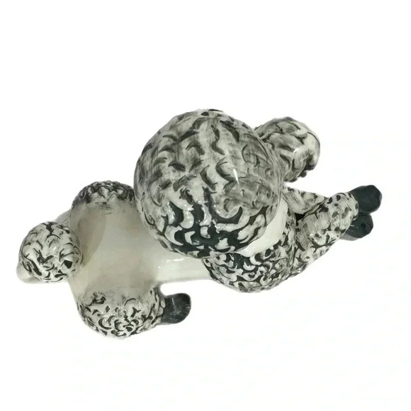 Vintage Mid Century Modern Ceramic French Poodle Hand painted Figurine 11.5x7.5” - Picture 5 of 10